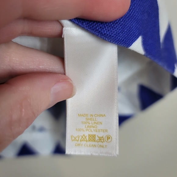 Kate Spade Blue/White Chevron Linen Skirt size 6 - Picture 4 of 7